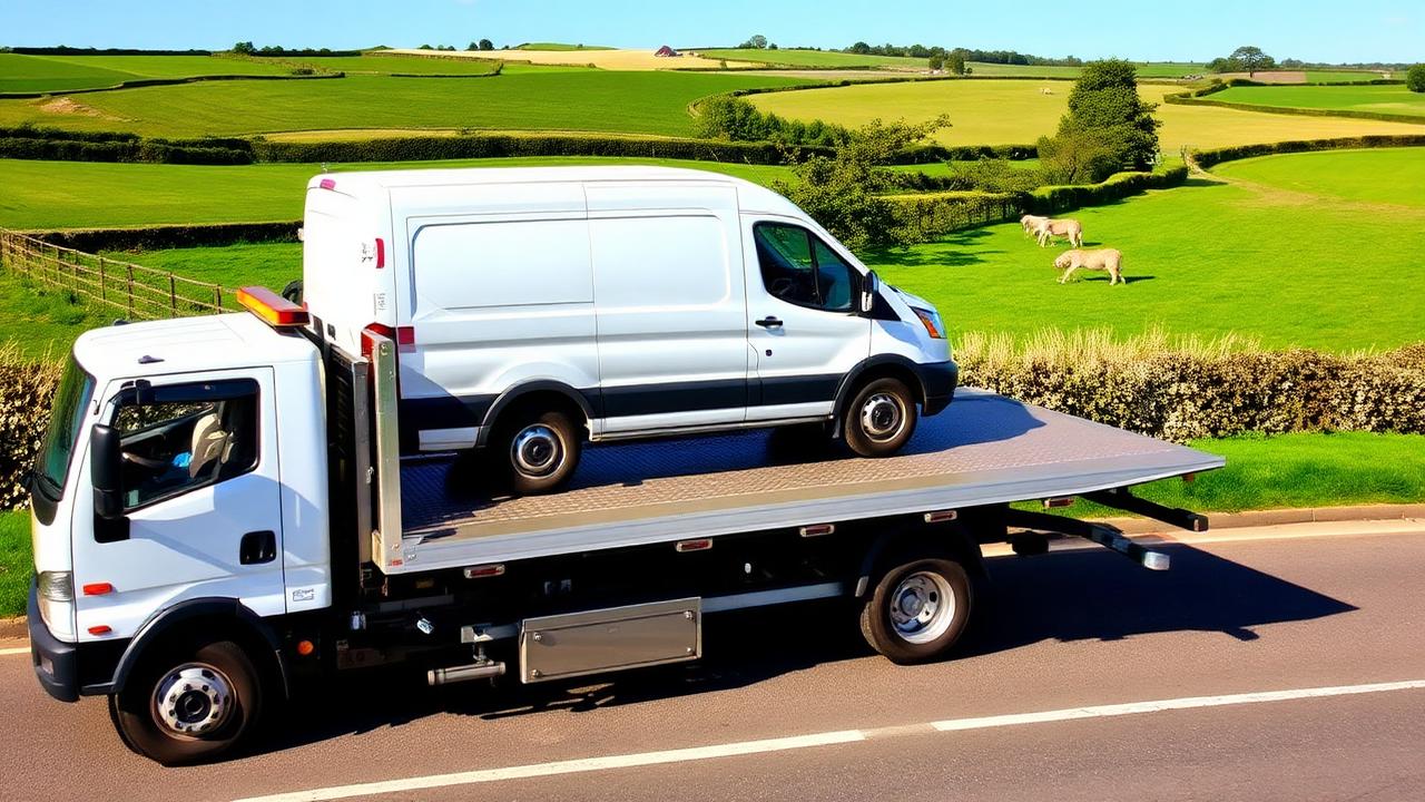 Broadside Recovery breakdown recovery flatbed kerbside in Gorran Haven, coastal near Gorran Haven Beach — 24/7 breakdown recovery across Cornwall
